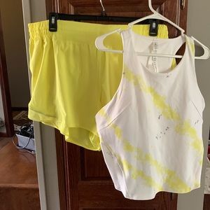 lululemon shorts and top set